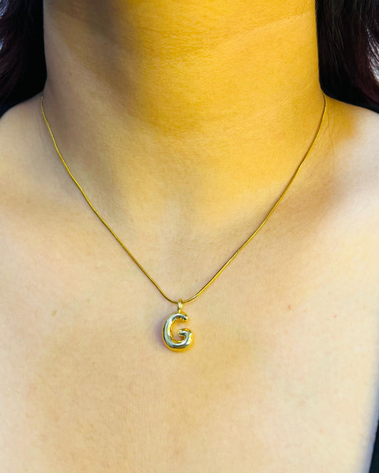 Bubble Initial Necklace